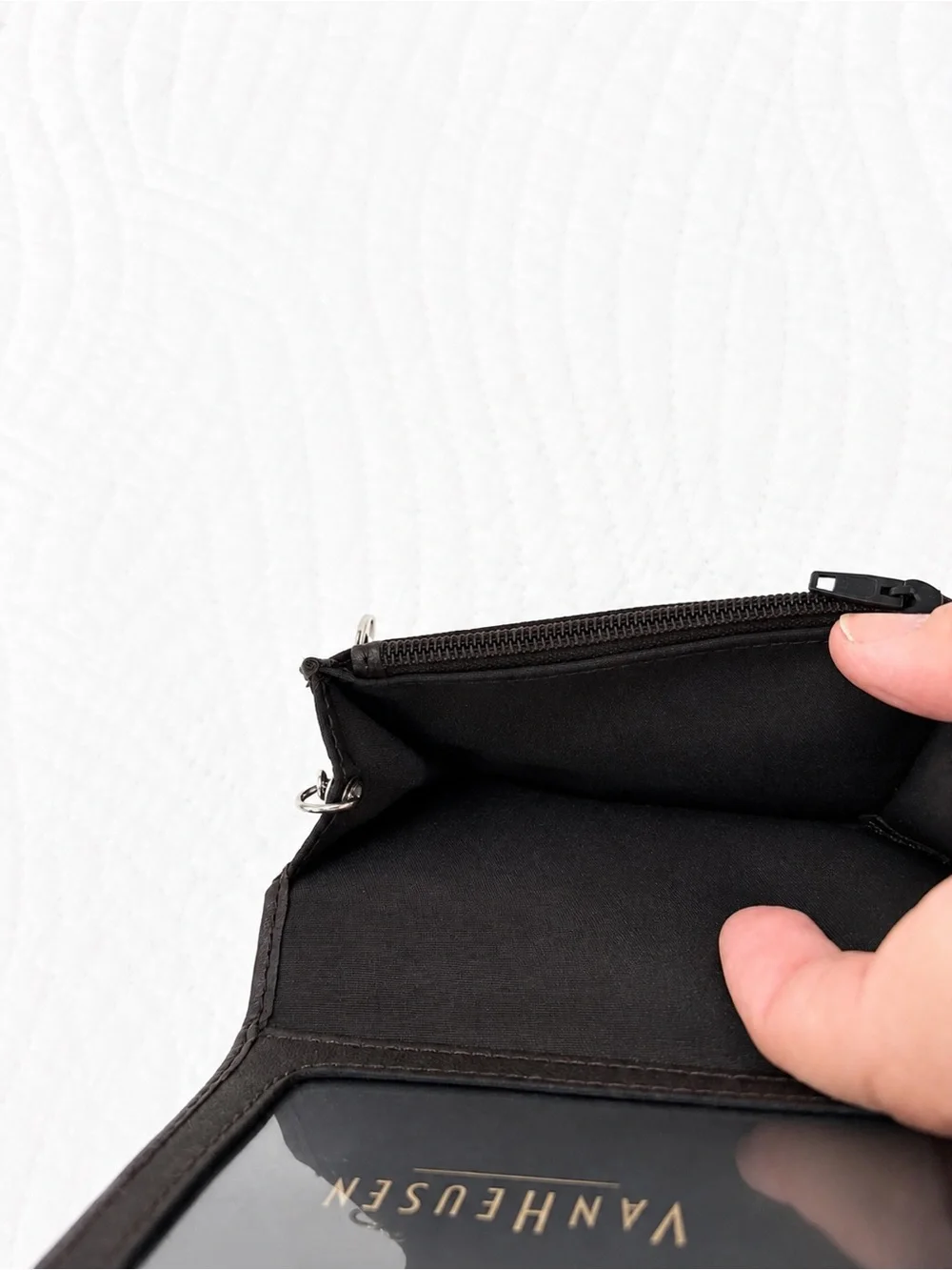Van Heusen Brown Leather Card Holder with Key Ring